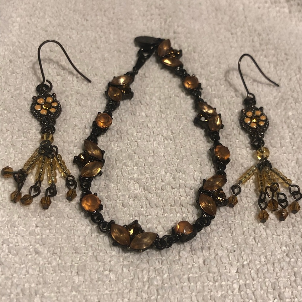 Clair’s Antique Look Bracelet & Bead Earrings